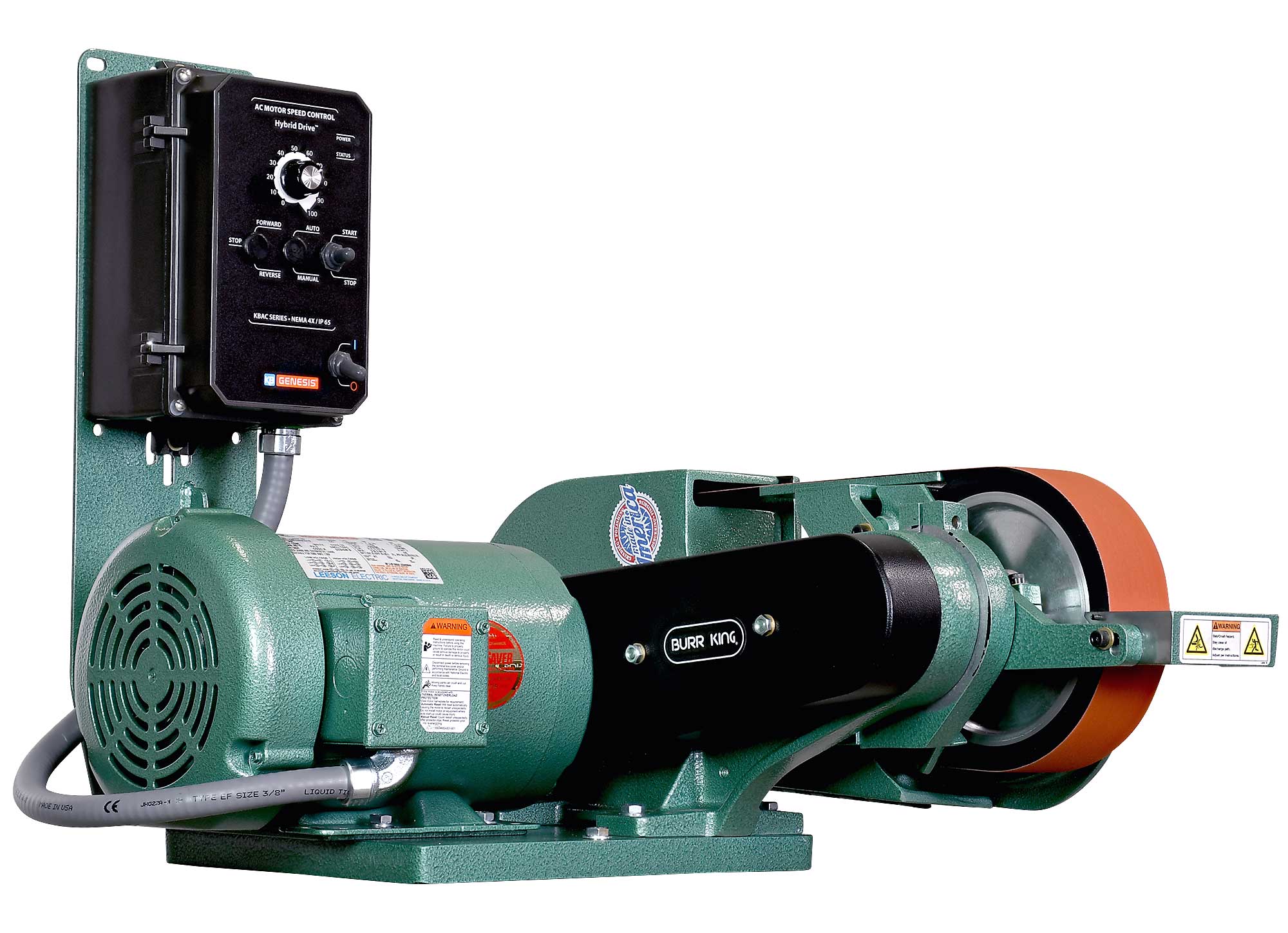 24821 - X400 variable speed belt grinder.  The X400 grinding head can be easily positioned from vertical to horizontal.  